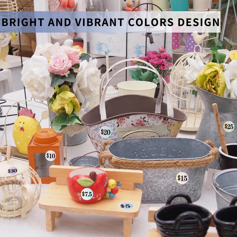 Starboling Garage Sale Stickers - 1400 Pcs, 1 Inch Big, Gradient Color Flea Market Pre-Printed Pricing Stickers - Image 5